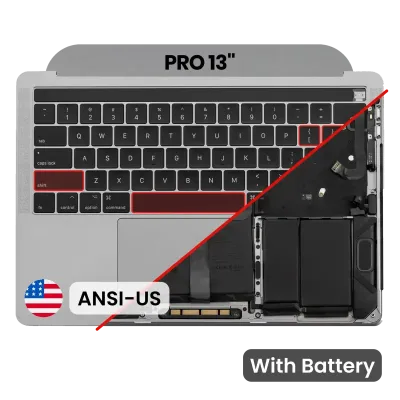 Top Case with Battery and Keyboard (ANSI US) For MacBook Pro 13" A1989 (2018-2019) (OEM New) (Space Gray)