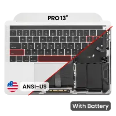 Топкейс з акумулятором і клавіатурою (ANSI US) для MacBook Pro 13" A1989 (2018-2019) (OEM New) (Silver)