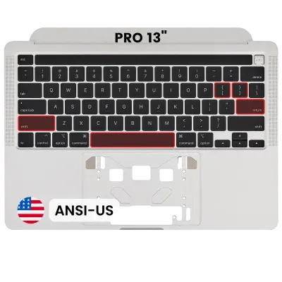 Top Case with Keyboard (ANSI US) For MacBook Pro 13" A2251 (2020) (Silver)