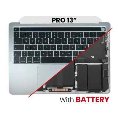 Топкейс з акумулятором і клавіатурою (ISO UK) для MacBook Pro 13" A2251 (2020) (Silver)