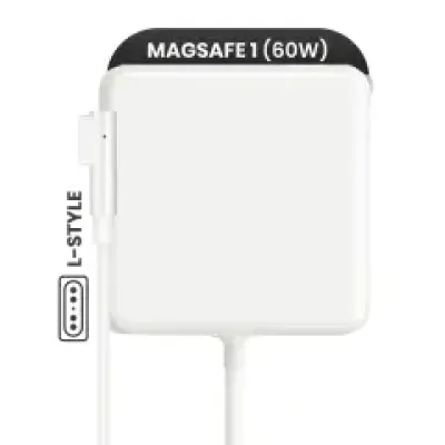 Адаптер живлення Apple 60W MagSafe 1 (L-Style) (A1344) (версія US) (OEM Grade A/B, Bulk Packaging)