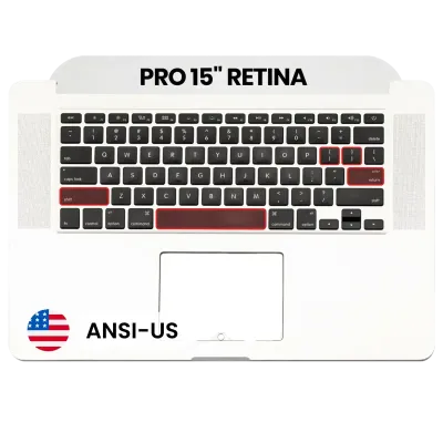 Top Case with Keyboard (ANSI US) and Microphone For MacBook Pro 15" A1398 (2013-2014) (OEM New)