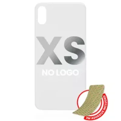 Заднє скло з проклейкою 3M для iPhone XS (без логотипу / великий отвір камери) (сріблястий)