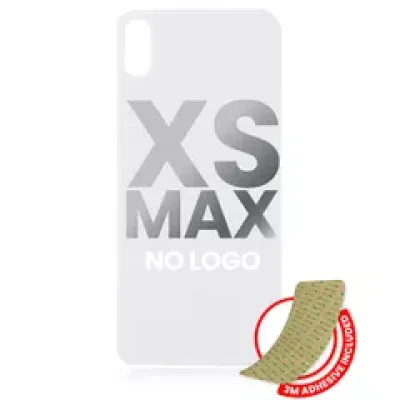 Заднє скло з проклейкою 3M для iPhone XS Max (без логотипу / великий отвір камери) (сріблястий)