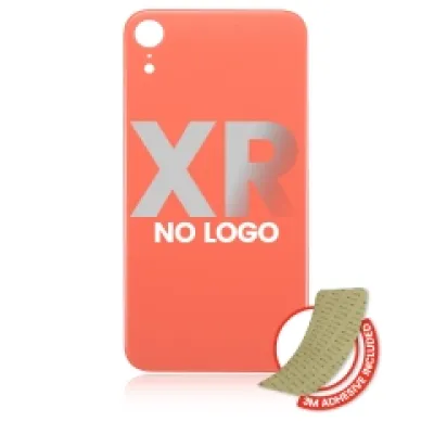 Заднє скло з проклейкою 3M для iPhone XR (без логотипу / великий отвір камери) (Coral)