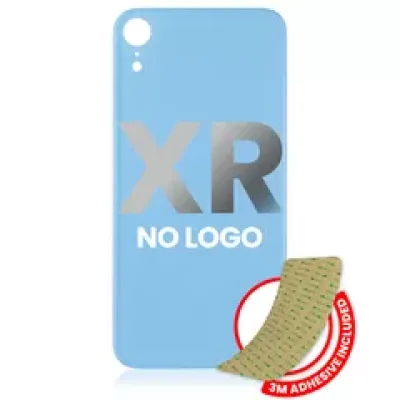 Заднє скло з проклейкою 3M для iPhone XR (без логотипу / великий отвір камери) (синій)