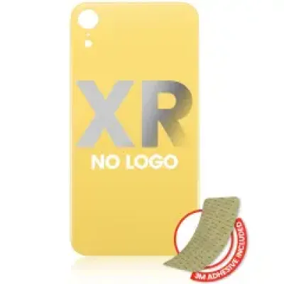 Заднє скло з проклейкою 3M для iPhone XR (без логотипу / великий отвір камери) (жовтий)