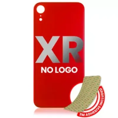 Заднє скло з проклейкою 3M для iPhone XR (без логотипу / великий отвір камери) (червоний)