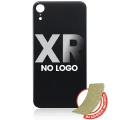 Заднє скло з проклейкою 3M для iPhone XR (без логотипу / великий отвір камери) (чорний)