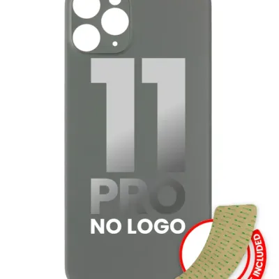 Back Glass With 3M Adhesive For iPhone 11 Pro (No Logo / Large Camera Hole) (Midnight Green)