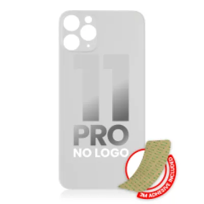Заднє скло з проклейкою 3M для iPhone 11 Pro (без логотипу / великий отвір камери) (сріблястий)