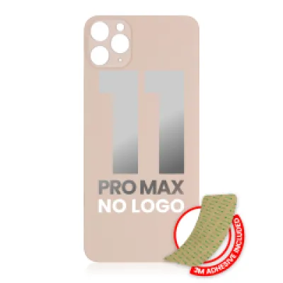 Заднє скло з проклейкою 3M для iPhone 11 Pro Max (без логотипу / великий отвір камери) (золотий)