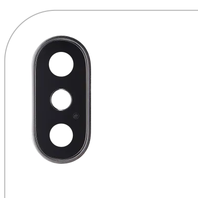 Back Camera Lens With Bracket & Bezel For iPhone X (Aftermarket Plus) (Silver) (10 Pack)