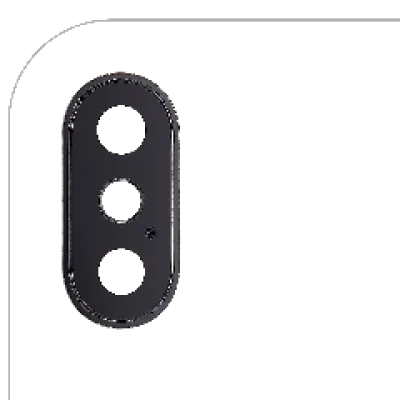 Скло камери з кріпленням і рамкою для iPhone X (Aftermarket Plus) (Space Gray) (10 шт)