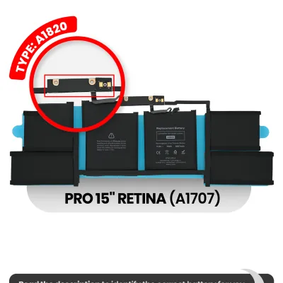 Акумулятор (A1820) для MacBook Pro 15" A1707 (2016-2017)
