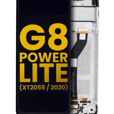 Дисплейний модуль (LCD) з рамкою для Motorola Moto G8 Power Lite (XT2055 / 2020) (Refurbished) (Black)