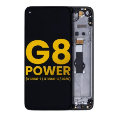 Дисплейний модуль (LCD) з рамкою для Motorola Moto G8 Power (XT2041-1 / XT2041-3 / 2020) (Refurbished) (Smoke Black)