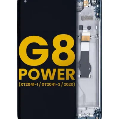 Дисплейний модуль (LCD) з рамкою для Motorola Moto G8 Power (XT2041-1 / XT2041-3 / 2020) (Refurbished) (Capri Blue)