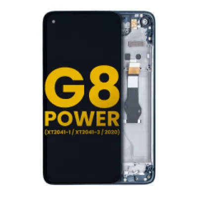 Дисплейний модуль (LCD) з рамкою для Motorola Moto G8 Power (XT2041-1 / XT2041-3 / 2020) (Refurbished) (Capri Blue)