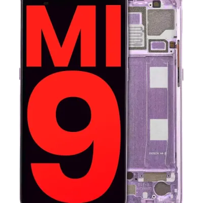 Дисплейний модуль (OLED) з рамкою для Xiaomi Mi 9 (Aftermarket Plus) (Lavender Violet)