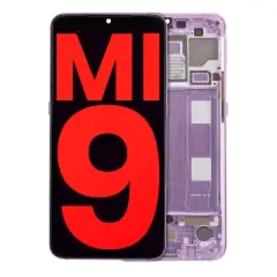 Дисплейний модуль (OLED) з рамкою для Xiaomi Mi 9 (Aftermarket Plus) (Lavender Violet)
