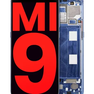 Дисплейний модуль (OLED) з рамкою для Xiaomi Mi 9 (Aftermarket Plus) (Ocean Blue)