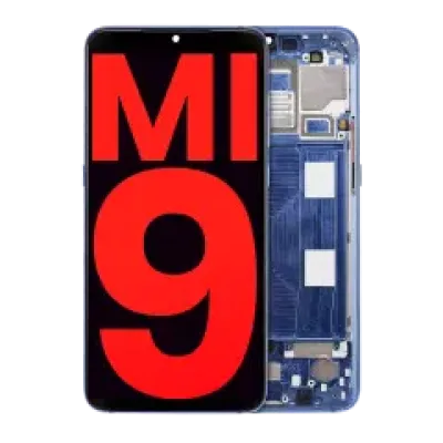 Дисплейний модуль (OLED) з рамкою для Xiaomi Mi 9 (Aftermarket Plus) (Ocean Blue)
