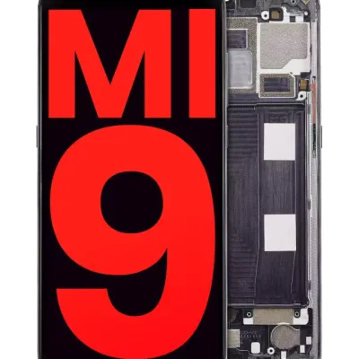 Дисплейний модуль (OLED) з рамкою для Xiaomi Mi 9 (Aftermarket Plus) (Piano Black)