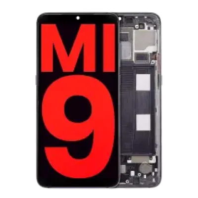 Дисплейний модуль (OLED) з рамкою для Xiaomi Mi 9 (Aftermarket Plus) (Piano Black)