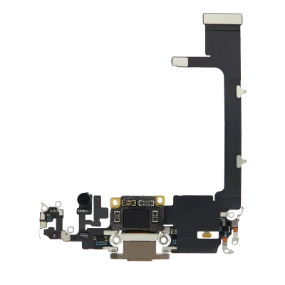 Charging Port Flex Cable With Board For iPhone 11 Pro (Used OEM Pull) (Gold)