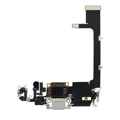 Charging Port Flex Cable With Board For iPhone 11 Pro (Used OEM Pull) (Silver)