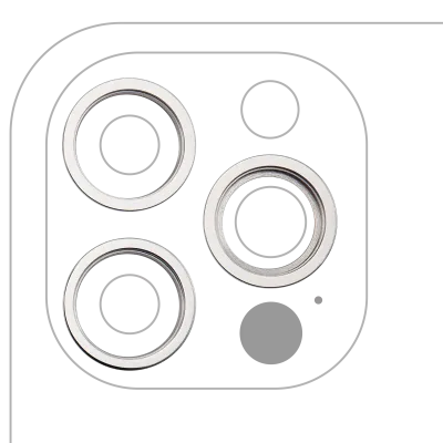 Рамка скла камери для iPhone 12 Pro (Silver) (3 шт)