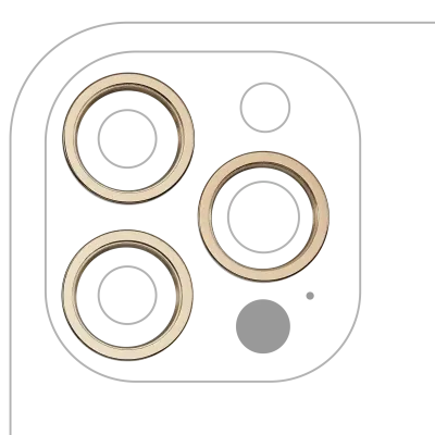 Back Camera Bezel Ring Only For iPhone 12 Pro Max (Gold) (3 Piece Set)