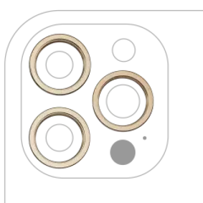 Рамка скла камери для iPhone 12 Pro Max (Gold) (3 шт)