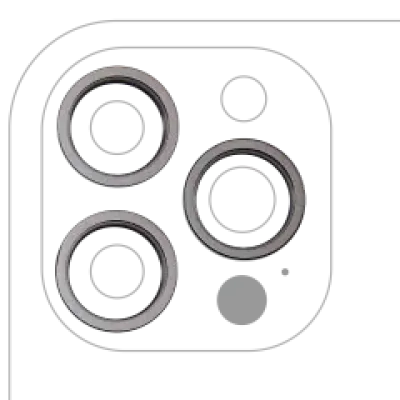 Рамка скла камери для iPhone 12 Pro Max (Graphite) (3 шт)