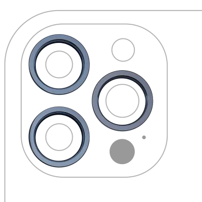 Рамка скла камери для iPhone 12 Pro Max (Pacific Blue) (3 шт)