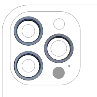 Рамка скла камери для iPhone 12 Pro Max (Pacific Blue) (3 шт)