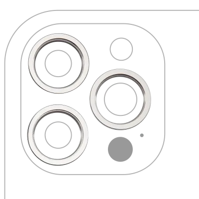 Back Camera Bezel Ring Only For iPhone 12 Pro Max (Silver) (3 Piece Set)