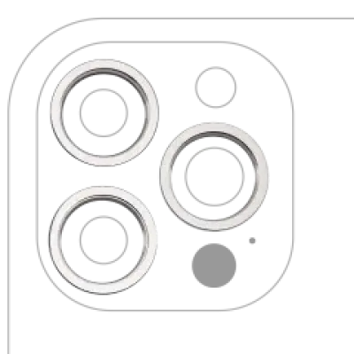 Рамка скла камери для iPhone 12 Pro Max (Silver) (3 шт)