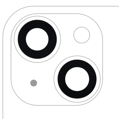 Скло камери з проклейкою для iPhone 14 / 14 Plus (2 шт) (Aftermarket Plus) (уп. 10)