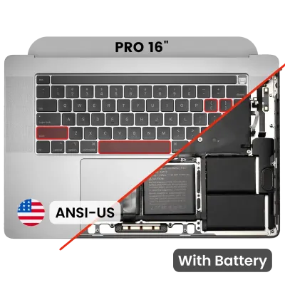 Топкейс з акумулятором і клавіатурою (ANSI US) для MacBook Pro 16" A2141 (2019) (OEM New) (Space Gray)