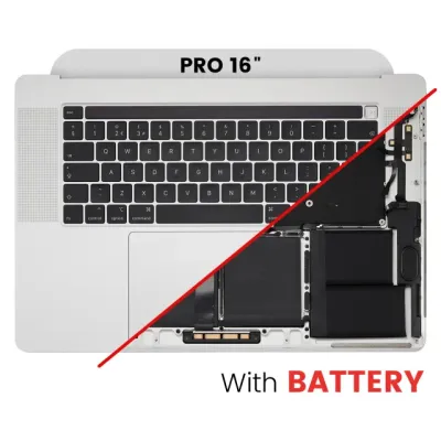 Топкейс з акумулятором і клавіатурою (ISO UK) для MacBook Pro 16" A2141 (2019) (OEM New) (Silver)