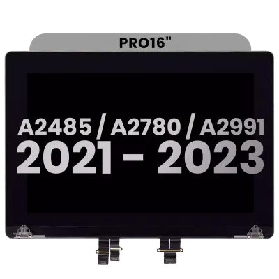Дисплейний модуль LCD для MacBook Pro 16" A2485 (2021) Pro / Max / A2780 (2023) / A2991 (2023) (із попередньо встановленим кабелем датчика кута кришки) (Used OEM Pull: Grade A) (Space Gray)