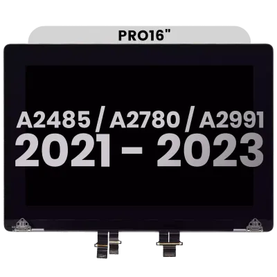 Дисплейний модуль LCD для MacBook Pro 16" A2485 (2021) Pro / Max / A2780 (2023) / A2991 (2023) (із попередньо встановленим кабелем датчика кута кришки) (Used OEM Pull: Grade A) (Silver)