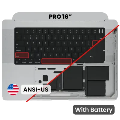 Топкейс з акумулятором і клавіатурою (ANSI US) для MacBook Pro 16" A2485 (2021) / A2780 (2023) (Used OEM Pull: Grade A) (Space Gray)