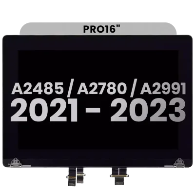 Дисплейний модуль LCD для MacBook Pro 16" A2485 (2021) Pro / Max / A2780 (2023) / A2991 (2023) (із попередньо встановленим кабелем датчика кута кришки) (Used OEM Pull: Grade B) (Space Gray)
