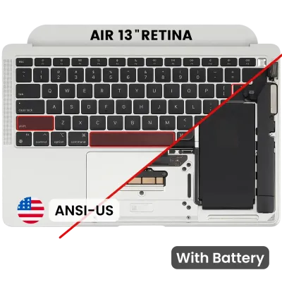 Топкейс з акумулятором і клавіатурою (ANSI US) для MacBook Air 13" A2337 (2020) (сріблястий)