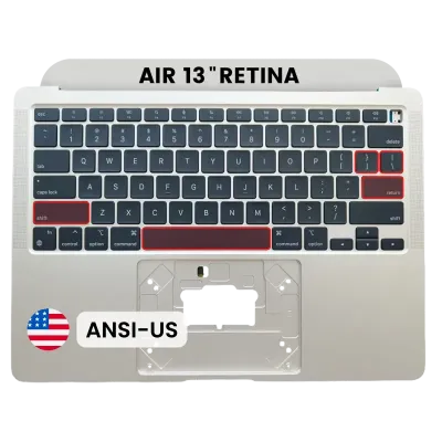 Топкейс з клавіатурою (ANSI US) для MacBook Air 13" A2337 (2020) (Used OEM Pull: Grade A) (сріблястий)