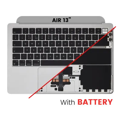 Топкейс з акумулятором і клавіатурою (ISO UK) для MacBook Air 13" A2681 (2022) (сріблястий)