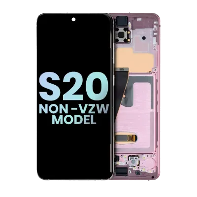 OLED Assembly With Frame For Samsung Galaxy S20 5G (Non-Verizon 5G UW Frame) (Service Pack) (Cloud Pink)